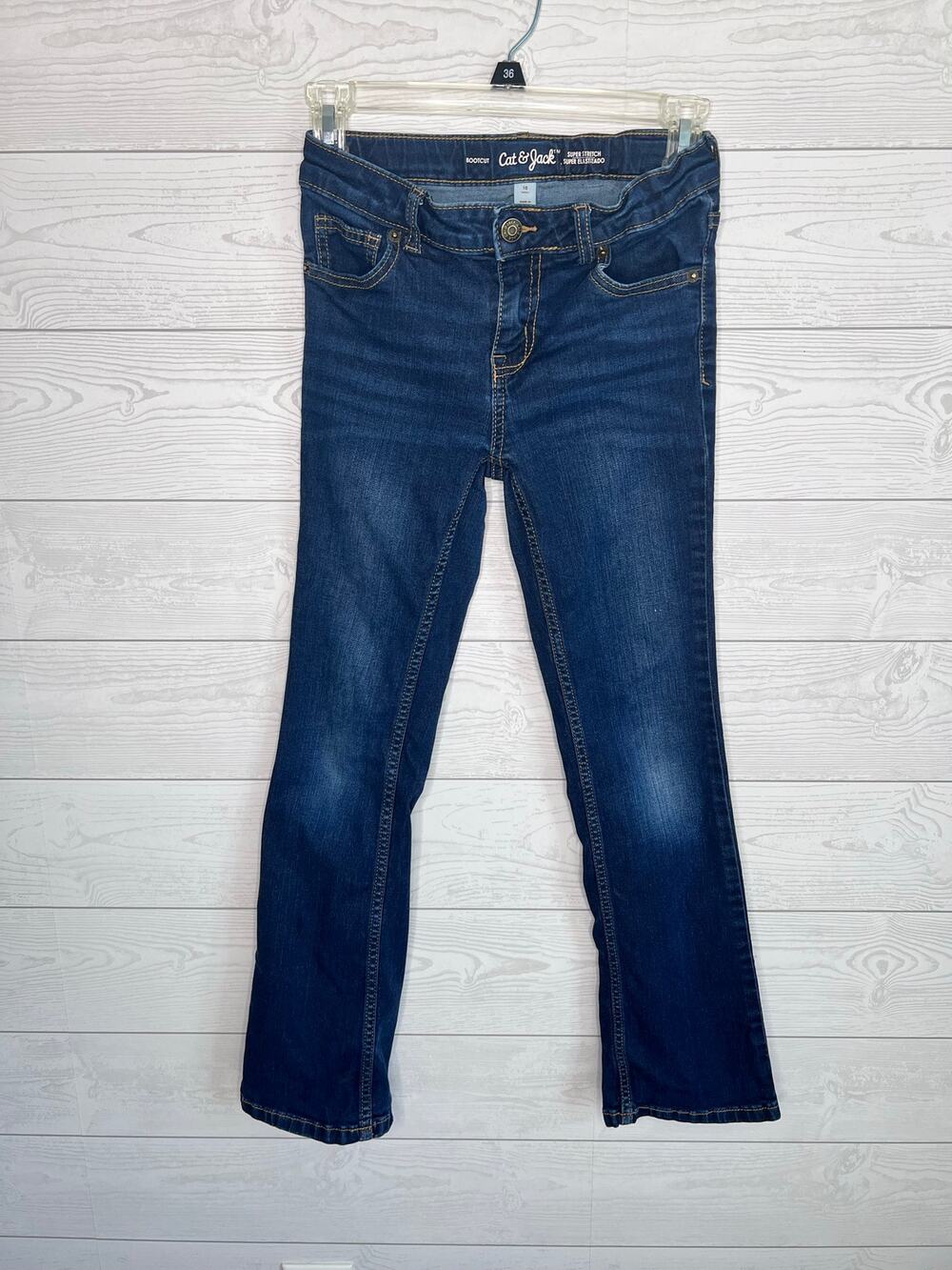 Cat & Jack girls' dark wash bootcut super stretch jeans Size 10